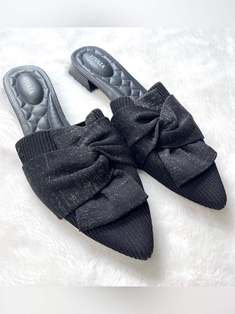 Vivaia Yaffa Pointed-Toe Knot Mules